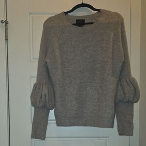 Magaschoni Taupe Sweater with Puff Sleeves